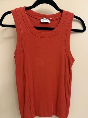 LNA Sleeveless double-layer Ribbed Tank in Burnt Orange Rust